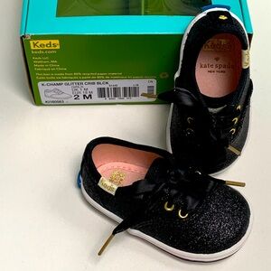 Keds Kate Spade black sparkly sneakers for baby ✨